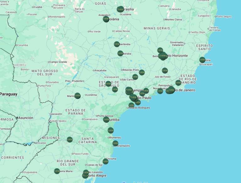 Testal │ Mapeamento de Cidades Atendidas
